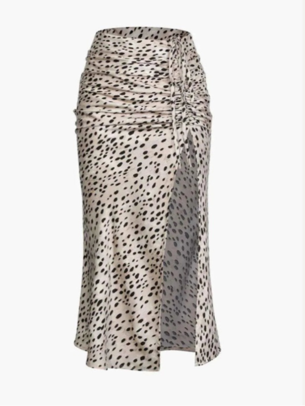 Leopard Drawstring Slit Skirt - Picture 4 of 10